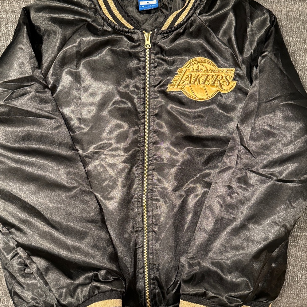 Ultra Game Black and Gold Bomber Jacket